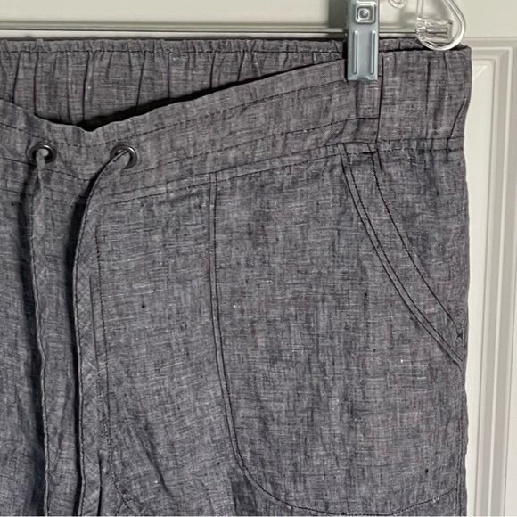 Athleta Bali heathered linen drawstring wide leg Pants 47157 - Picture 5 of 15